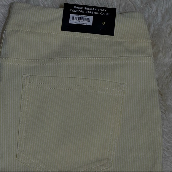 Mario Serrani Yellow & White Capri Pants size Small - Picture 5 of 11